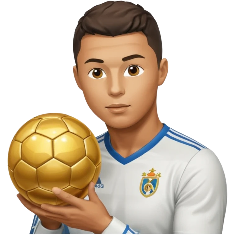 Ronaldo kissing a golden ball emoji