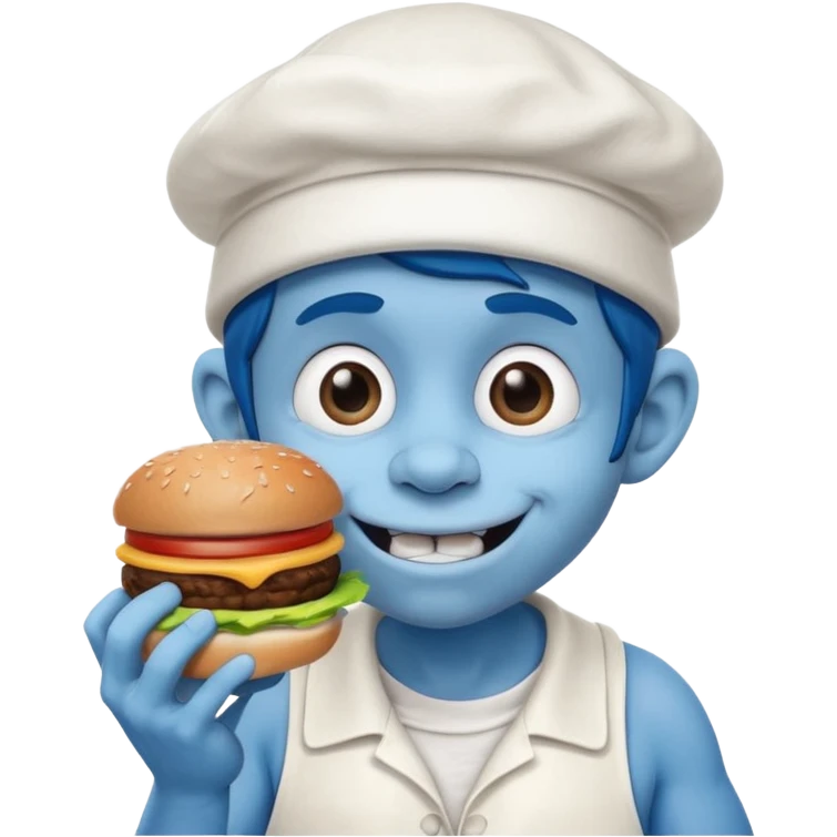 smurf eating a burger emoji