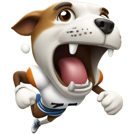 curious animal with open mouth running a football in for a touchdown  emoji