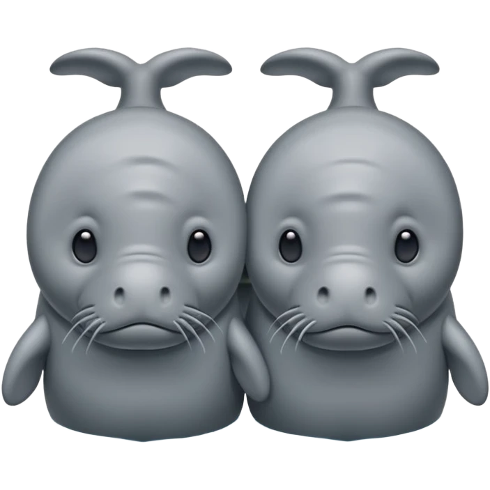 two manatees sad and apart emoji