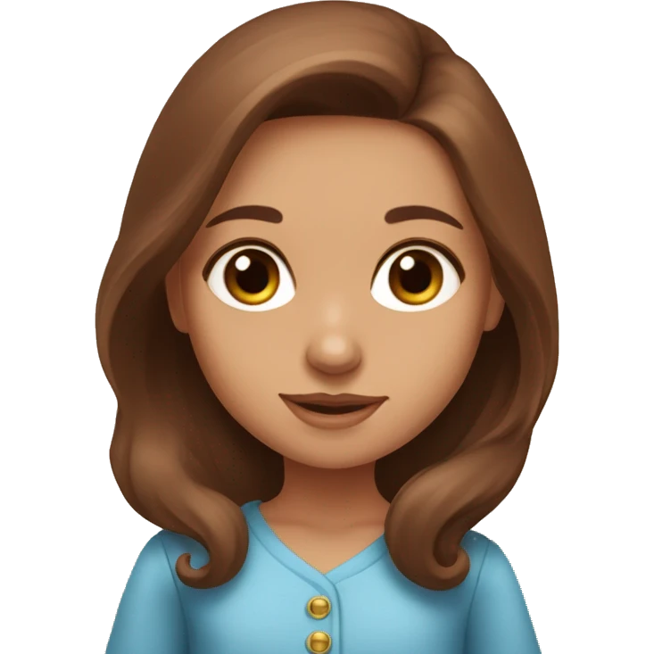 Girl with Blue eyes and Long Brown Hair with Baby dachshund  emoji