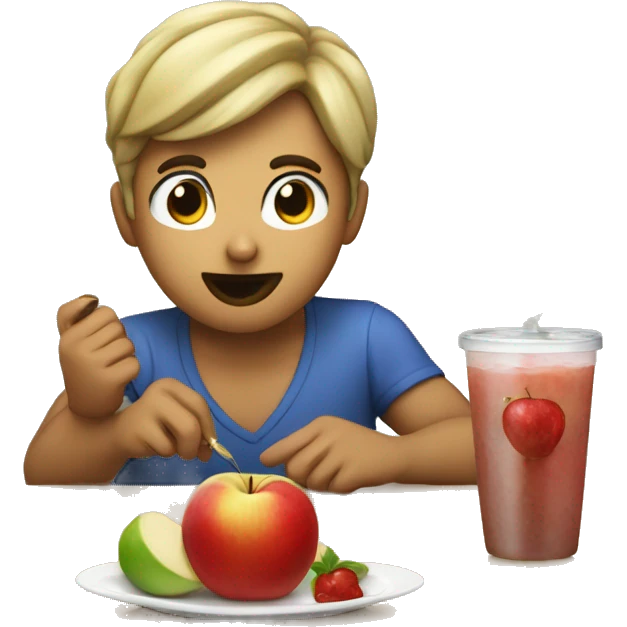 persona comiendo una manzana emoji