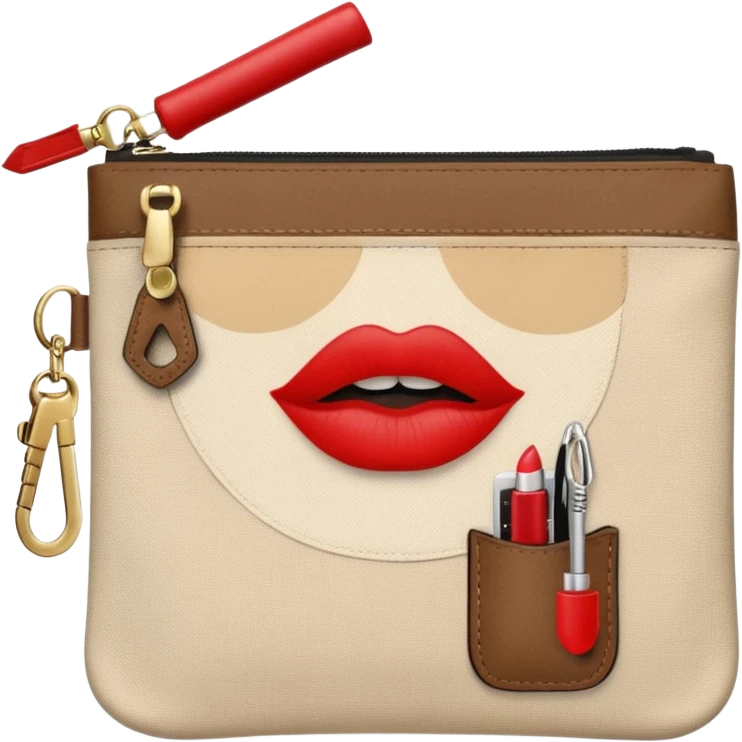 small zipper pouch with essentials, emoji