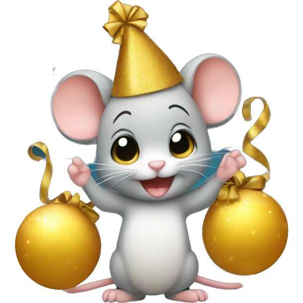 Happy new year mouse emoji