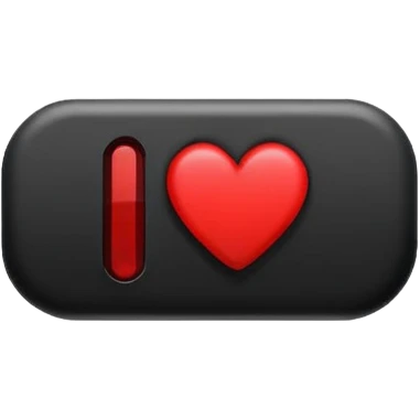Minimalist pause button with a tiny heart above. Symbol of taking a mindful break. emoji