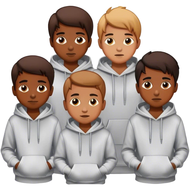 boys in stylish hoodies emoji