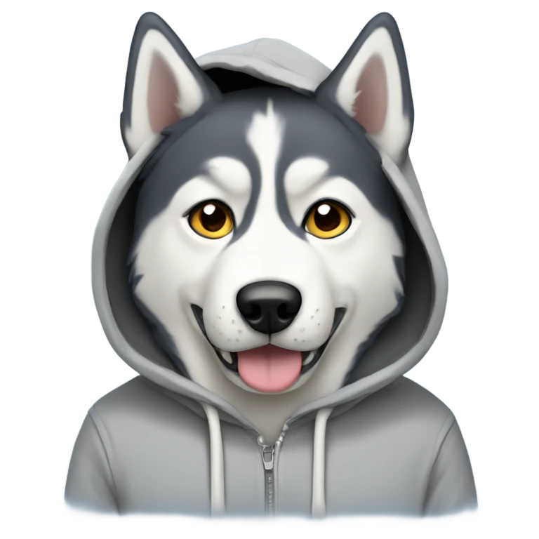Husky wearing hoodie emoji