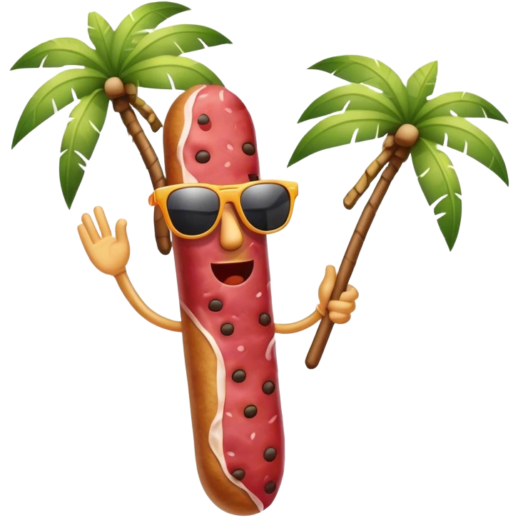 Salami Stick on vacation  emoji