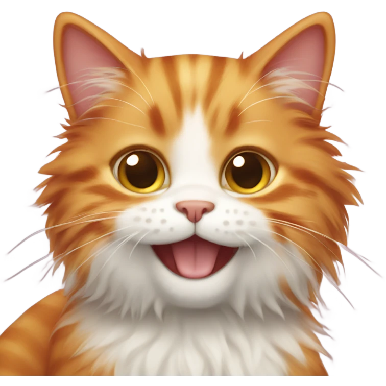 ginger happy fluffy cat emoji