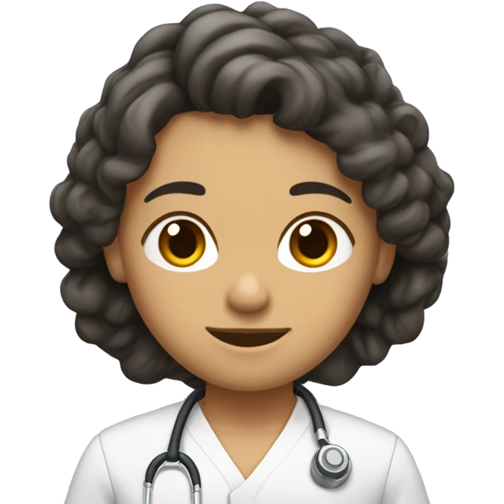 Enfermera morena y crespa emoji