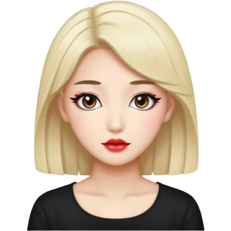 portrait of adult woman, Kpop style emoji