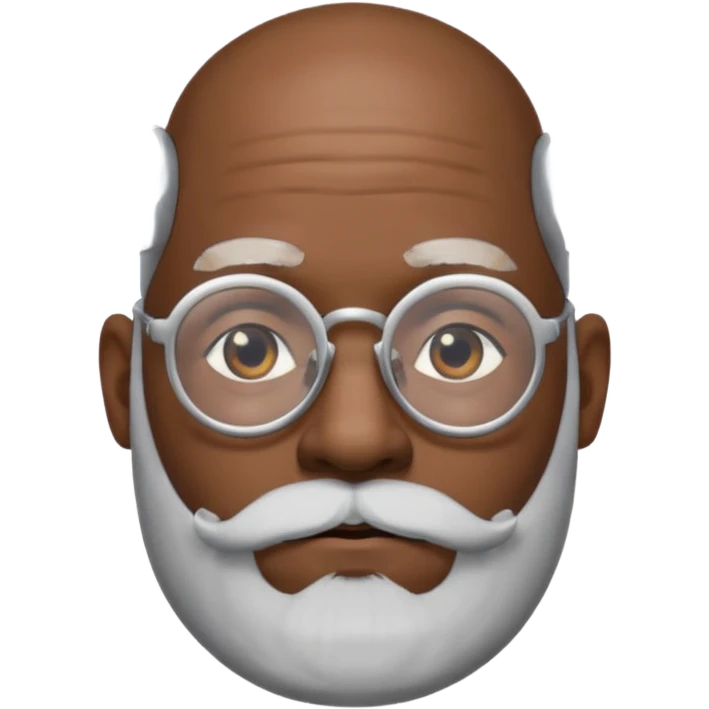 bald headed silver beard black man glasses emoji