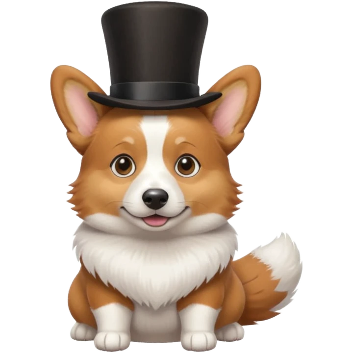 Corgi with top hat emoji