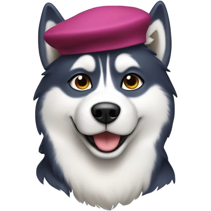 Husky wearing a beret  emoji