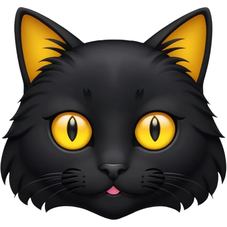 Black cat with yellow eyes emoji