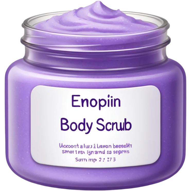 Light Lavander body scrub inscription emoji