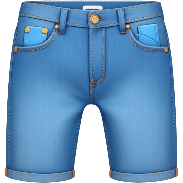 A 3D cartoon sky-blue denim jeans with pockets and stitching details, casual slim fit, clean isolated background, Memoji-style. emoji