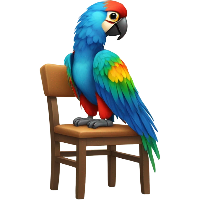 Macaw sitting on chair  emoji
