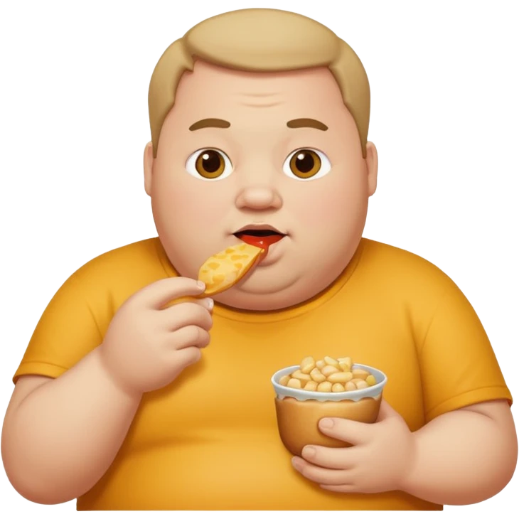 fat guy eating emoji