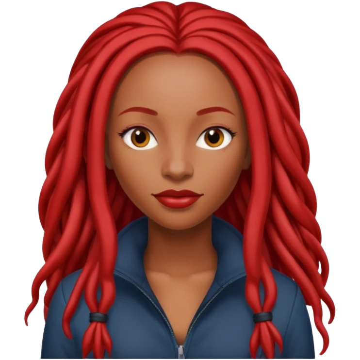 Crown black women with long red Locs emoji