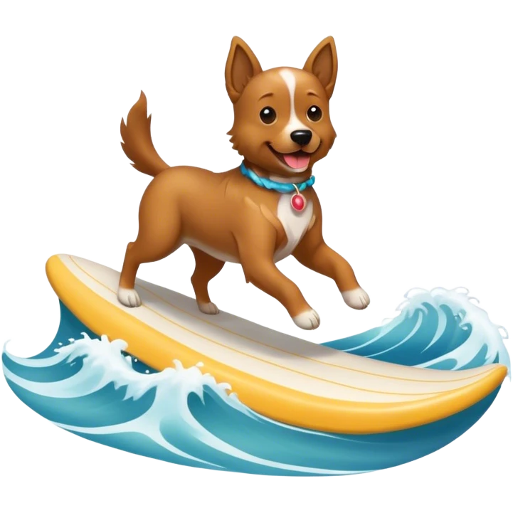 Dog riding a wave emoji