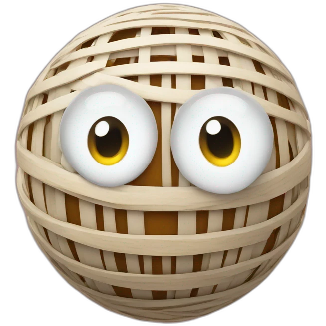 3d sphere with a cartoon loom texture with big feminine eyes emoji