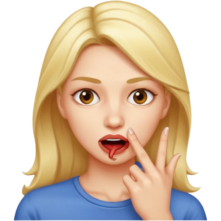 Woman biting her finger emoji