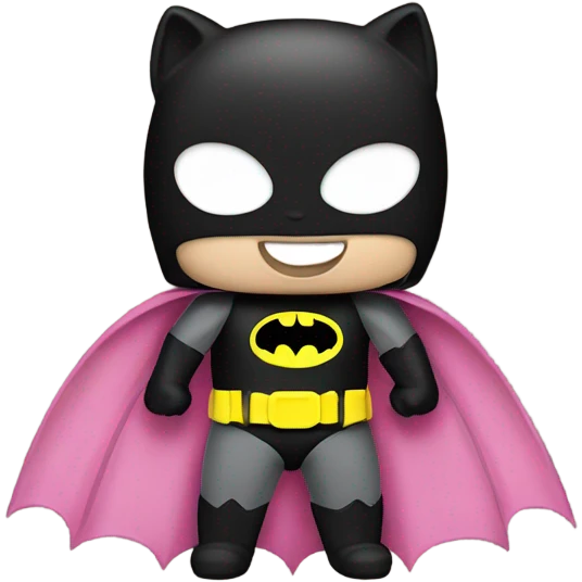 hello kitty dresses as batman emoji
