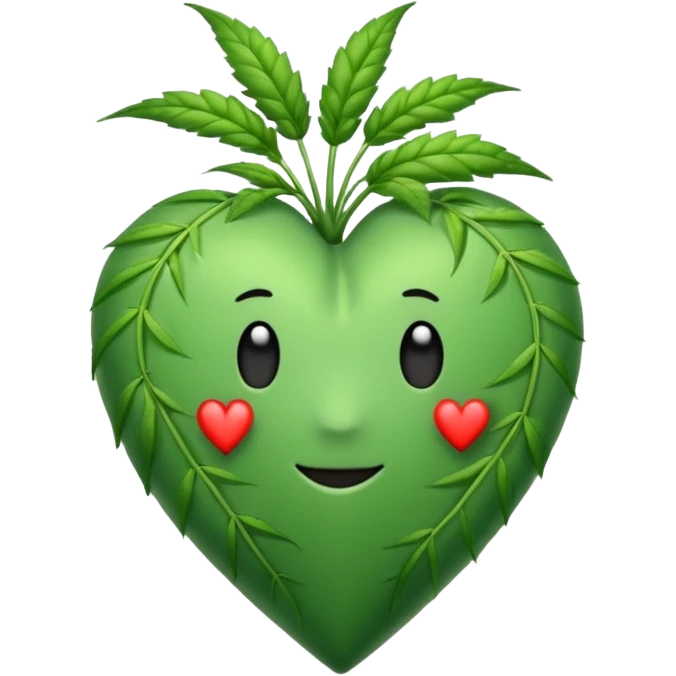 Animated weed heart emoji