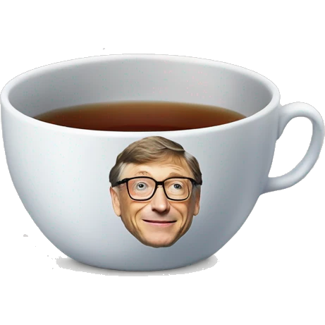 Tea cup in Bill gates hand emoji