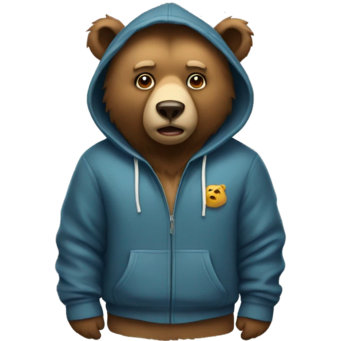 Bear wearing a hoodie emoji
