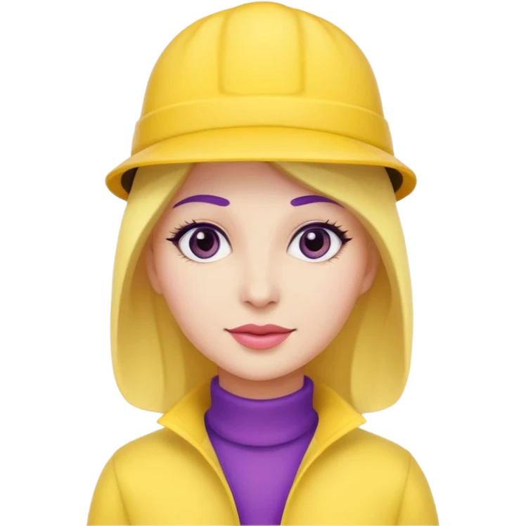 purplewoman with yellow hat emoji