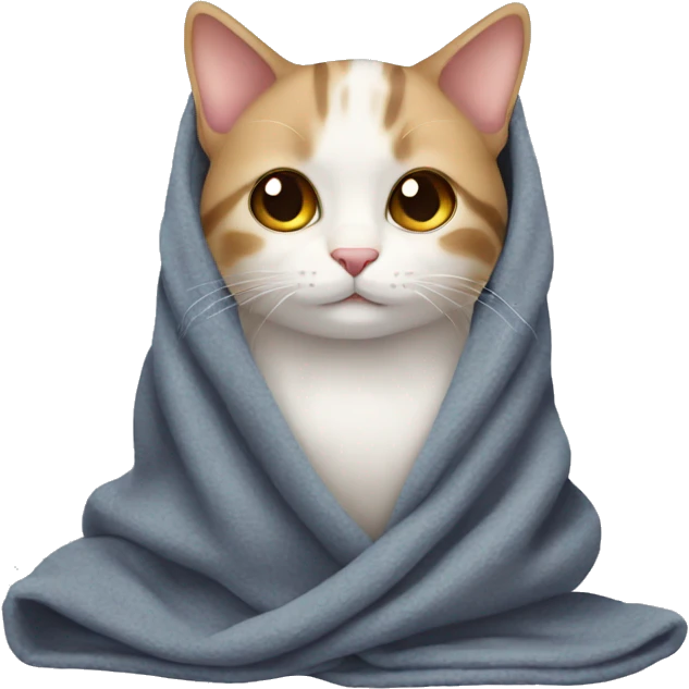 Cute cat with a blanket on it emoji