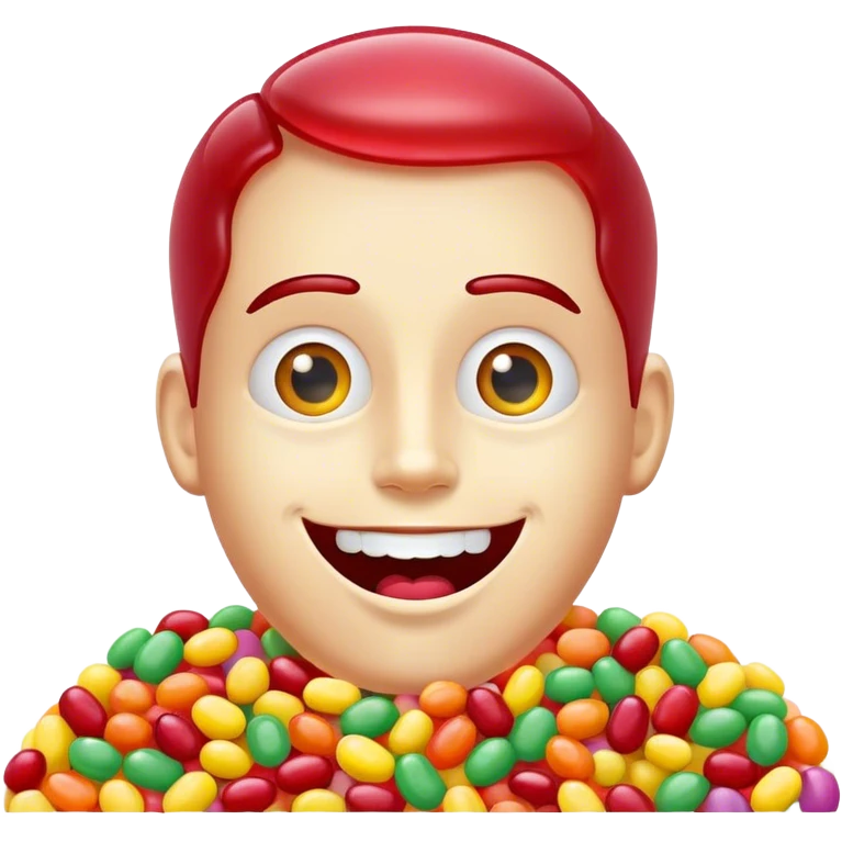 Happy jelly bean emoji