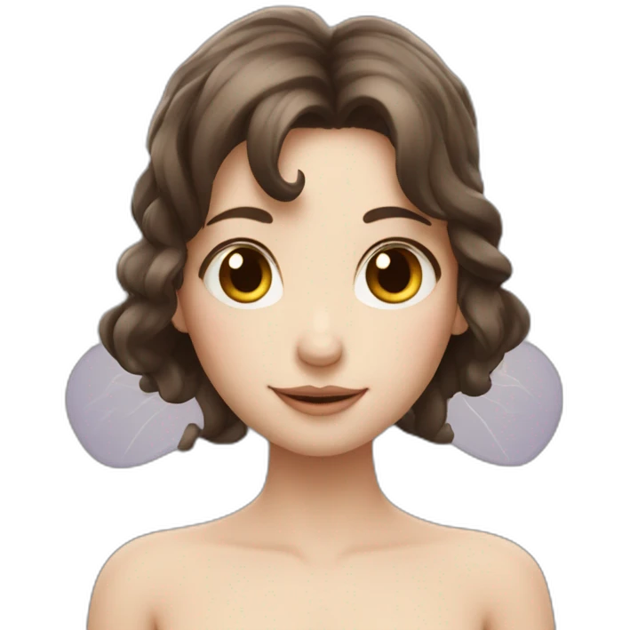 Fairy with dark brown haires and whithe skin emoji
