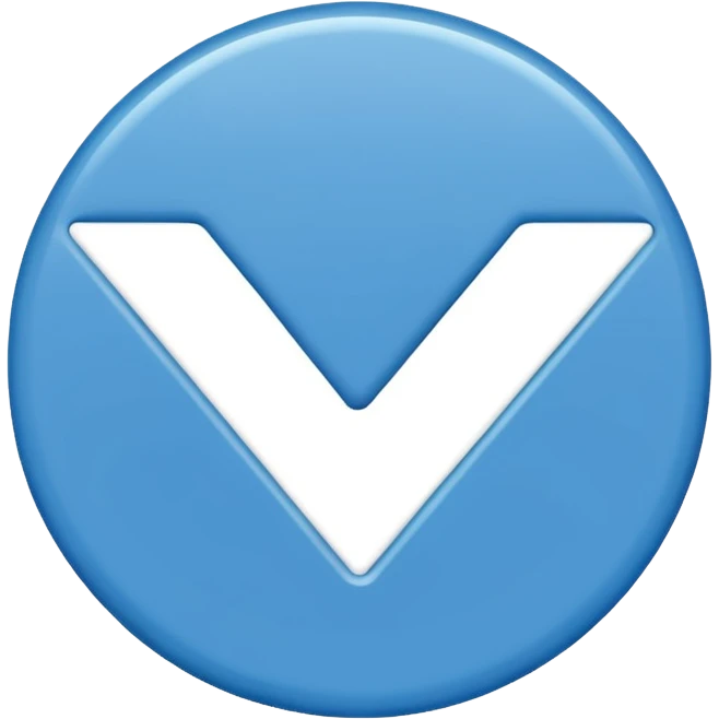 a small blue circle with a white checkmark (✔️) inside it. emoji