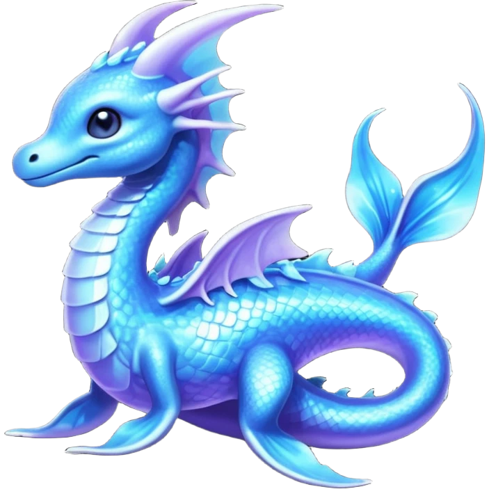 Shiny Sparkly Iridescent Bioluminescent Glowing Lumineon-Amaura-Dragonair-Fakémon-hybrid-creature (full body)  emoji