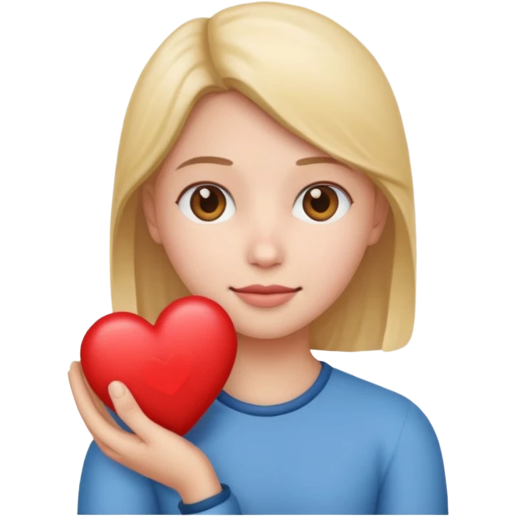 the photo is holding a heart emoji. emoji