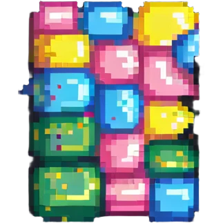pixelated chewing gum in vibrant colors emoji