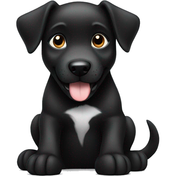 black dog puppy with thumbs up emoji