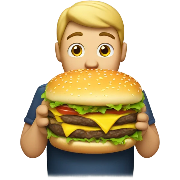 hamburger eating man emoji