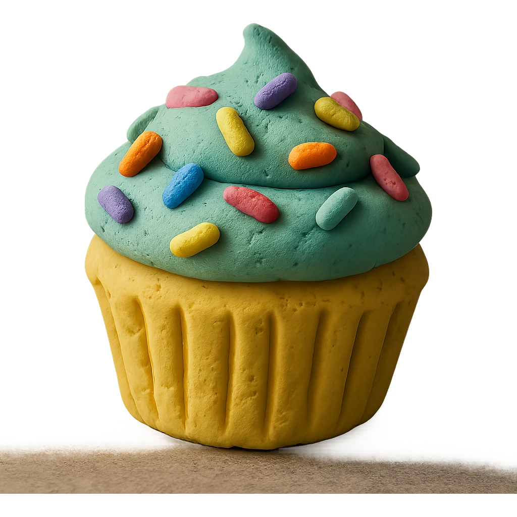 funfetti cupcake with pastel sprinkles emoji