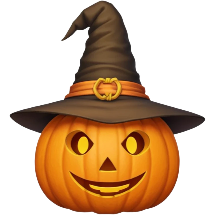 cute pumpkin with witch hat  emoji