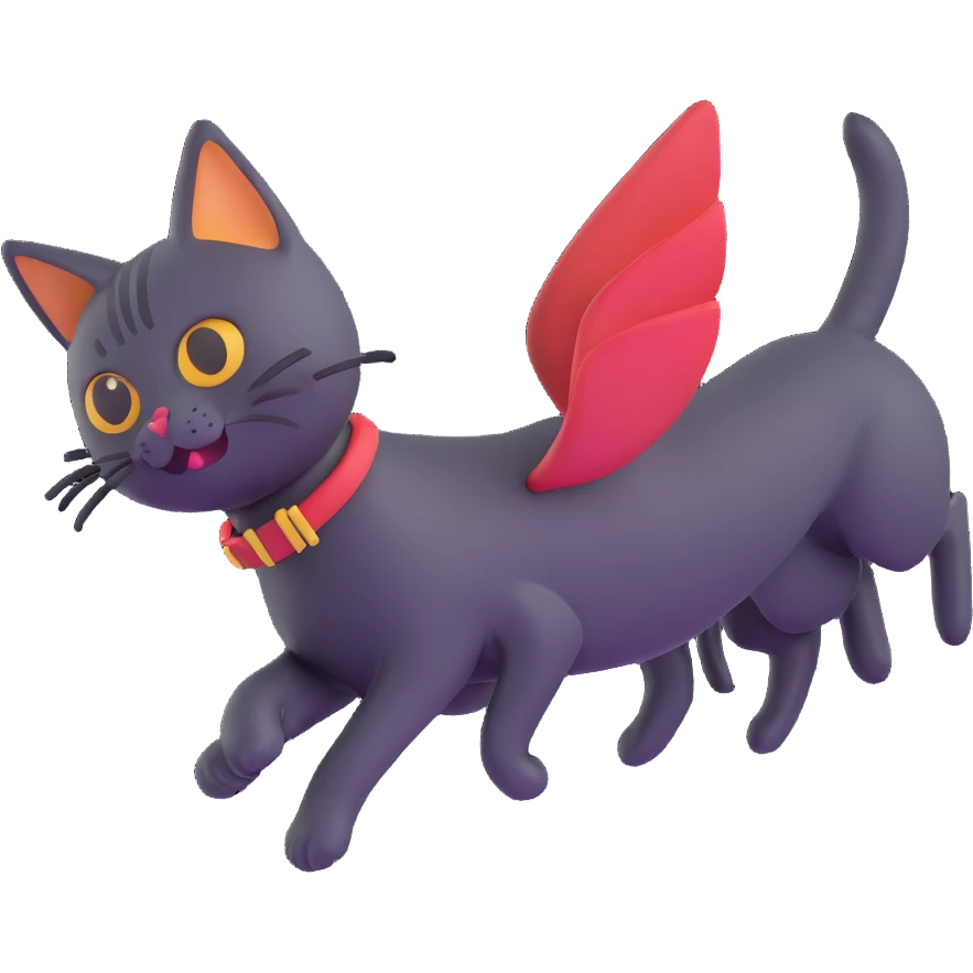 flying cat emoji