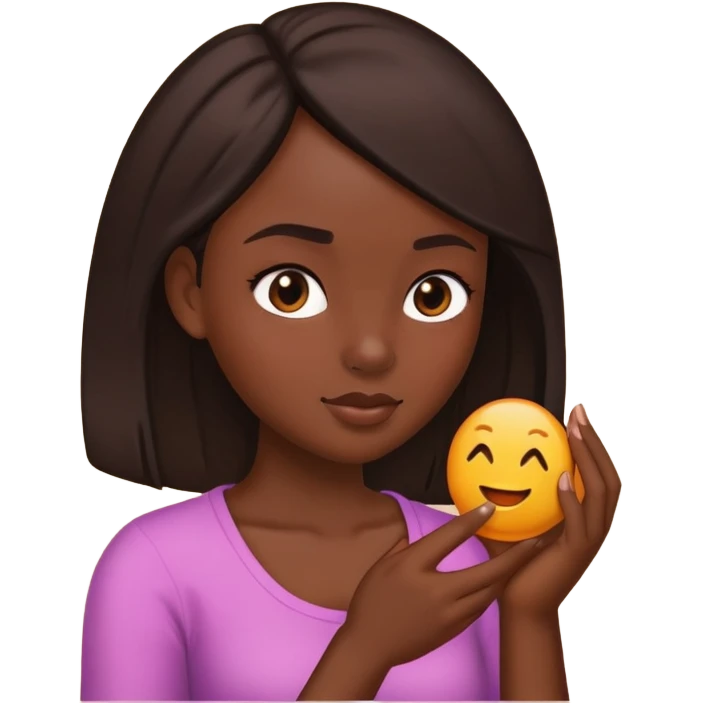 Девушка с тёмным оттенком кожи мастурбирует emoji