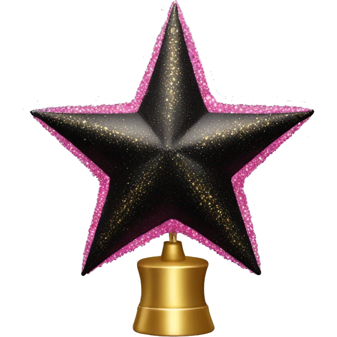 Realistic black,pink,and gold tree topper isolated.  emoji