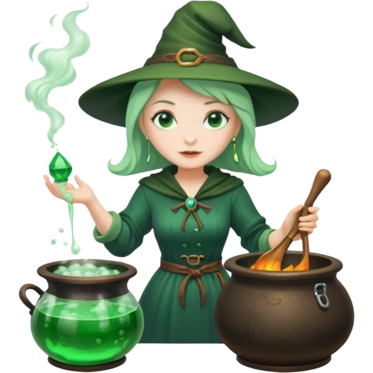 green witch cooking potion emoji