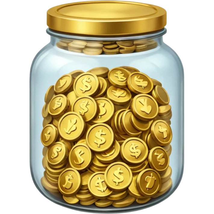 jar full of coins with nothing on them emoji