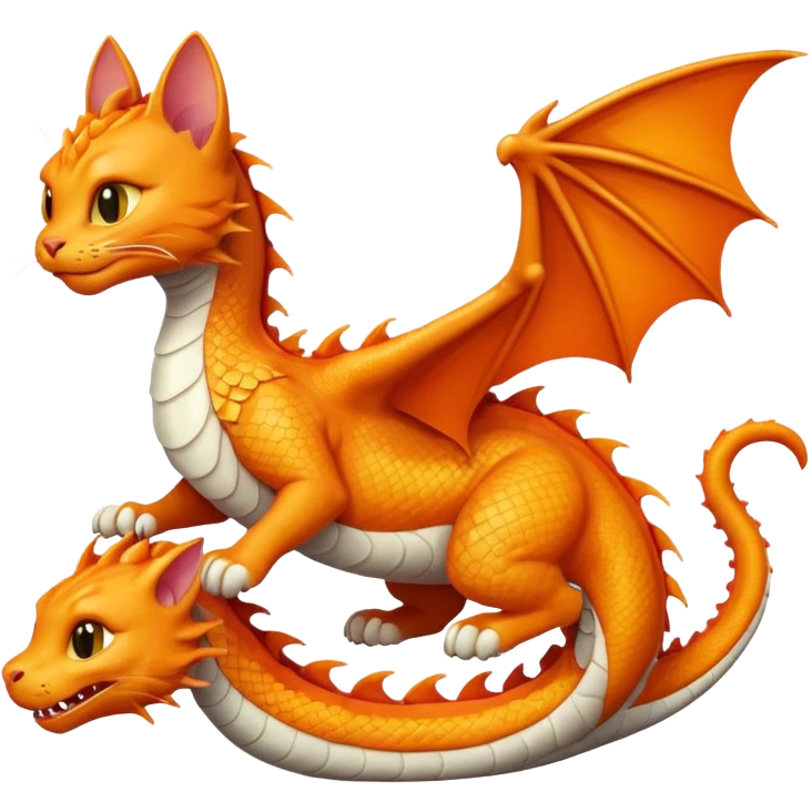 Cat on dragon emoji