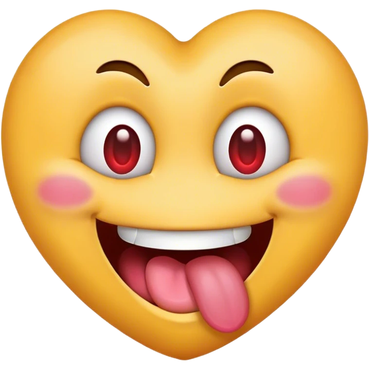 heart eyes emoji sticking its tongue out emoji